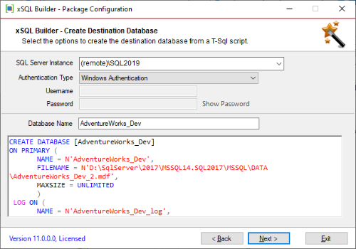 Database Deplyment Builder for SQL Server