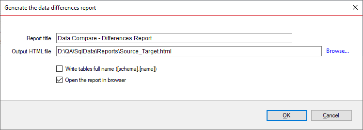 Data Differences Report