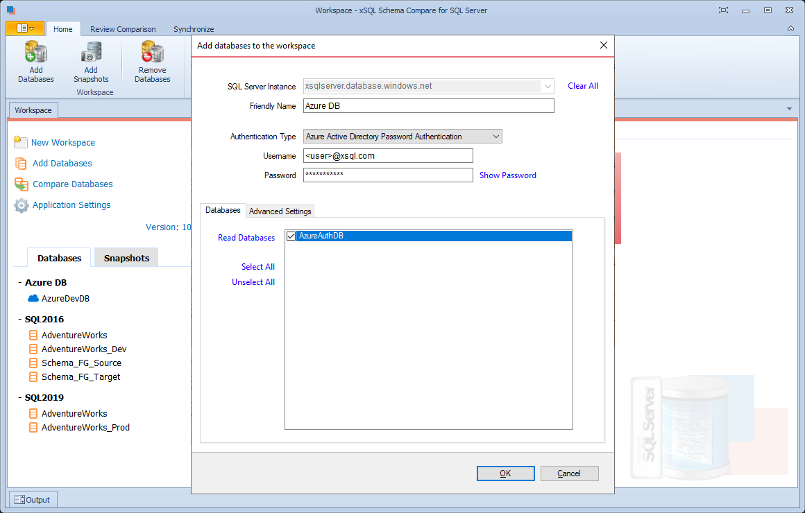 schema compare azure data studio